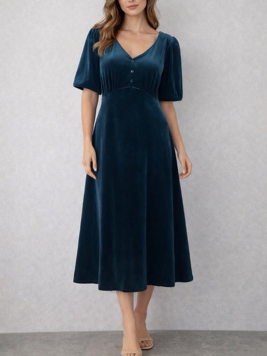 Briggs New York Dresses & Skirts - Briggs New York Teal Color Dress Empire Waist Holiday M